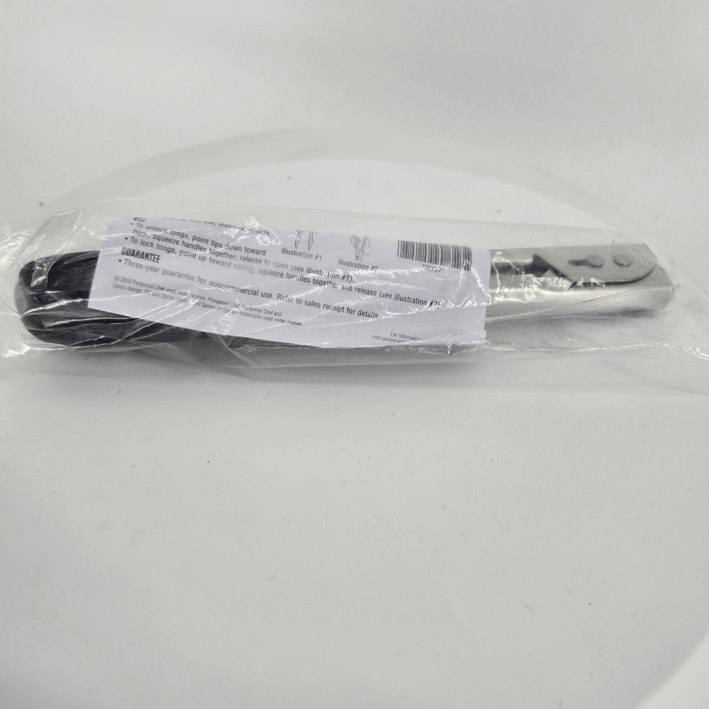 Pampered Chef Small Chef's Tongs 2957 Stainless Steel Silicone Tips New In Pack - Picture 6 of 6